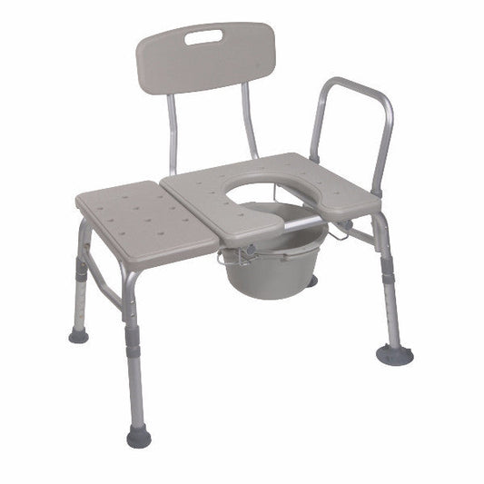 Combination Plastic Transfer Bench with Commode Opening by Drive Medical