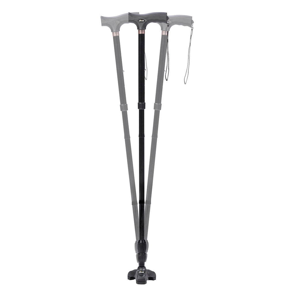 Flex N Go Adjustable Folding Cane with T Handle By Drive Medical