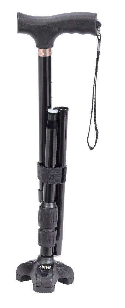 Flex N Go Adjustable Folding Cane with T Handle By Drive Medical