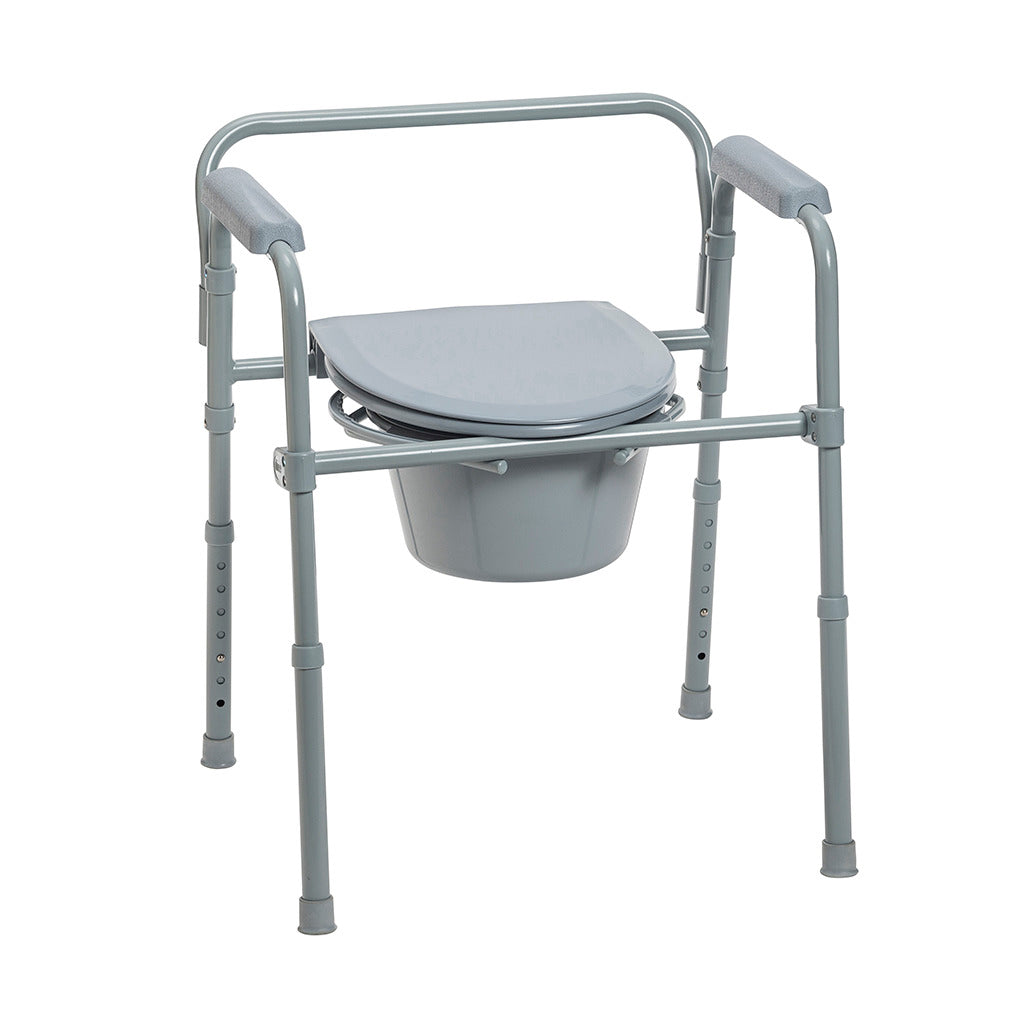 PreserveTech Steel Folding Bedside Commode By Drive Medical