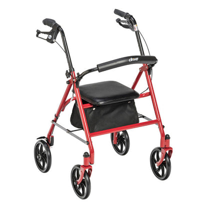 Four Wheel Rollator Rolling Walker with Fold Up Removable Back Support By Drive Medical