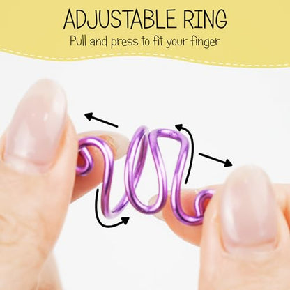 Handmade Crochet Tension Ring, Lefties & Righties Yarn Tension Control Ring, Adjustable Companion Ring, Gift for Crocheters Knitters, Birthday Gifts For Mom, Women (Size 7-10, Purple)