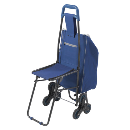 Deluxe Rolling Shopping Cart with Seat