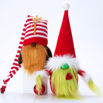 BWFY Christmas Gnomes Decorations 2-Pack Handmade Swedish Tomte Plush Gnomes Scandinavian Santa Elf Christmas Table Tiered Tray Ornament Christmas Decor Gifts