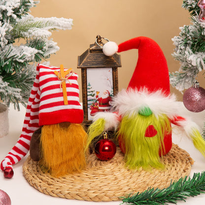 BWFY Christmas Gnomes Decorations 2-Pack Handmade Swedish Tomte Plush Gnomes Scandinavian Santa Elf Christmas Table Tiered Tray Ornament Christmas Decor Gifts