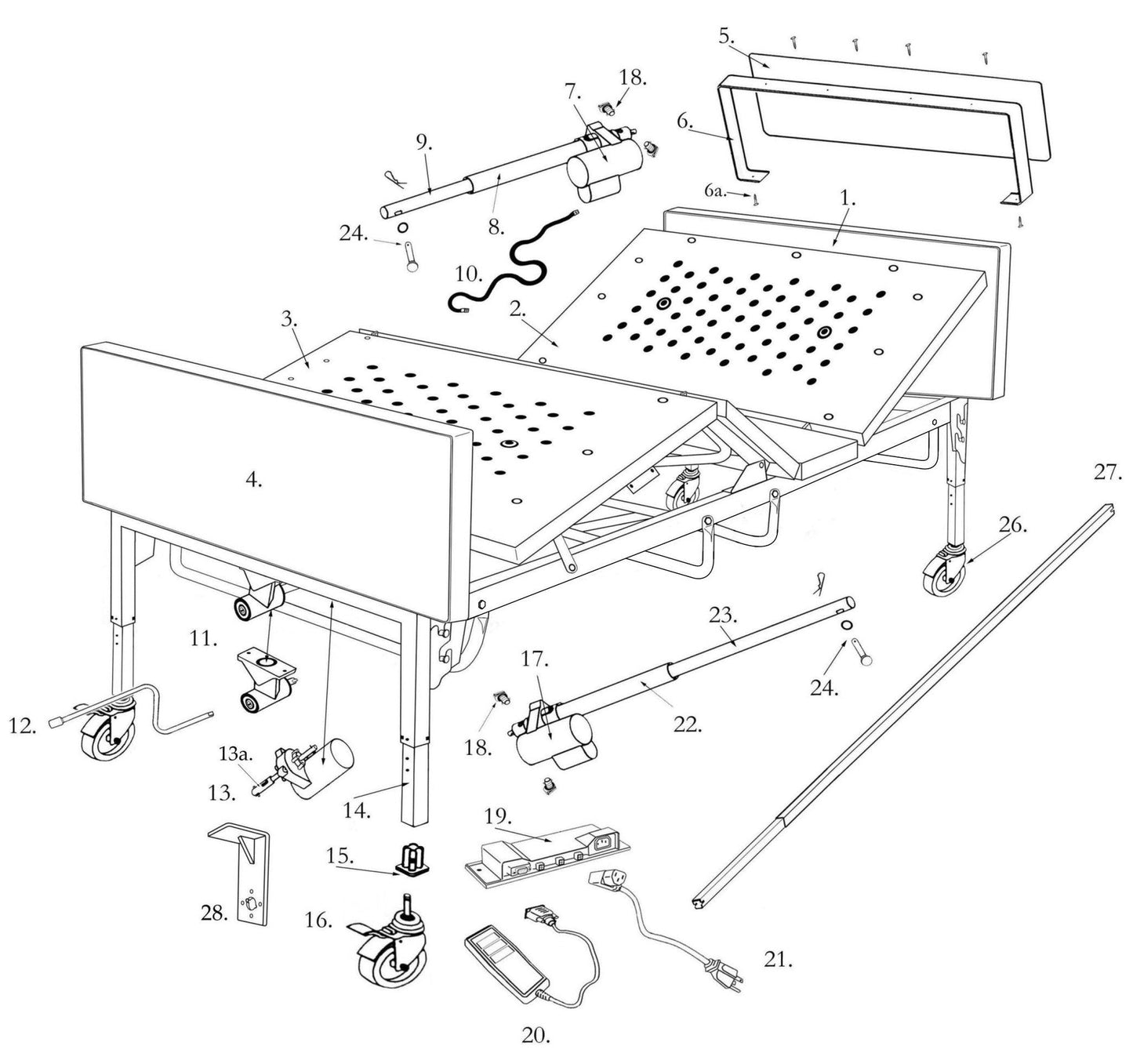 Replacement Parts For Drive Medical Full-Electric Bariatric Hospital Bed