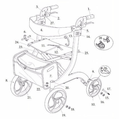 Parts For Nitro Tall Aluminum Rollator