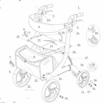 Nitro HD Rollator Replacement Parts