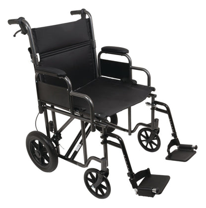 ProBasics Bariatric Steel Transport Chair (Silver Vein)