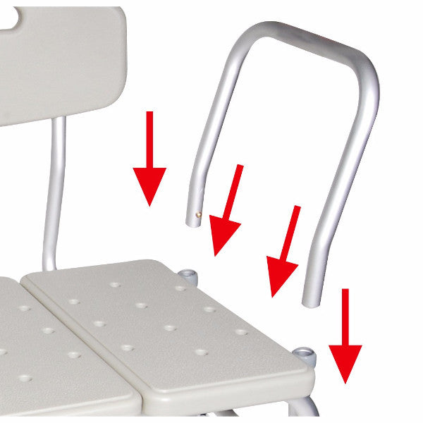 Drive Medical Plastic Tub Transfer Bench with Adjustable Backrest