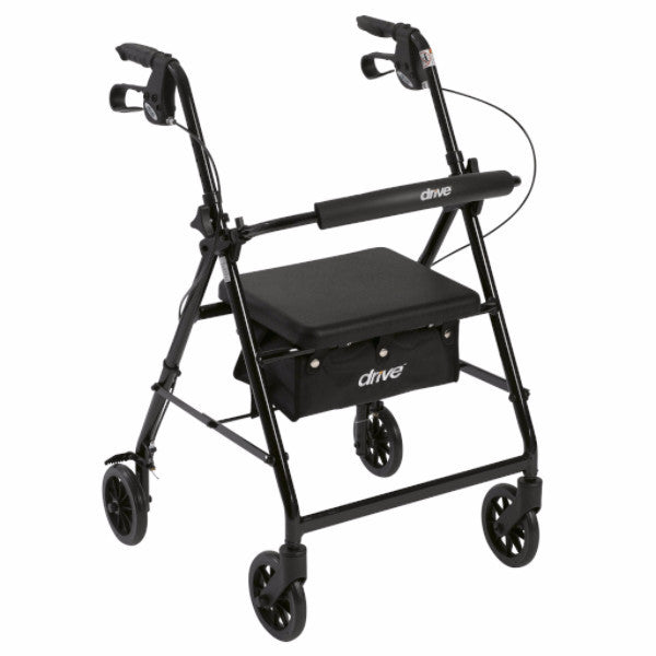 Drive Medical Foldable Aluminum Rollator with 6" Wheels