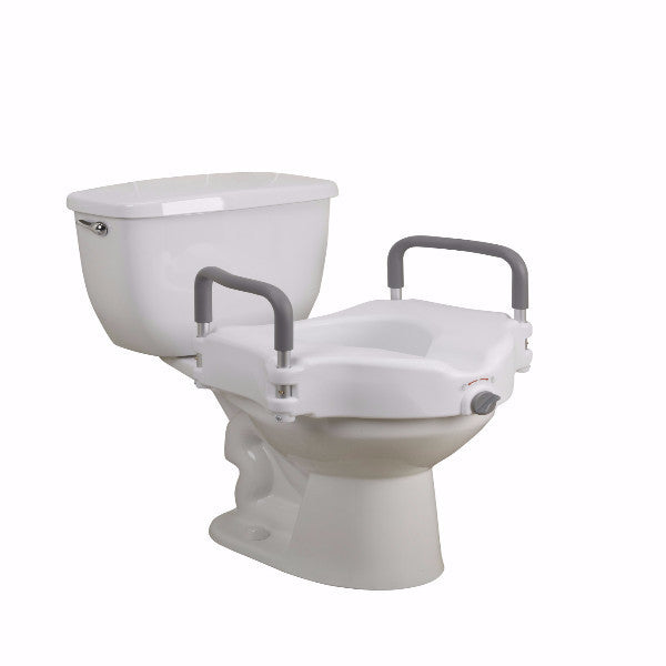 Elevated Raised Toilet Seat with Removable Padded Arms by Drive Medical