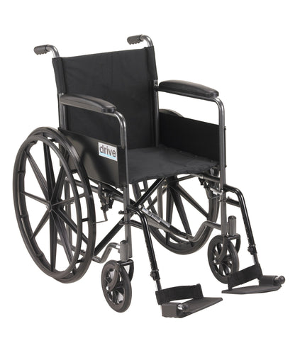 Silver Sport 1 Wheelchair with Full Arms and Swing away Removable Footrest