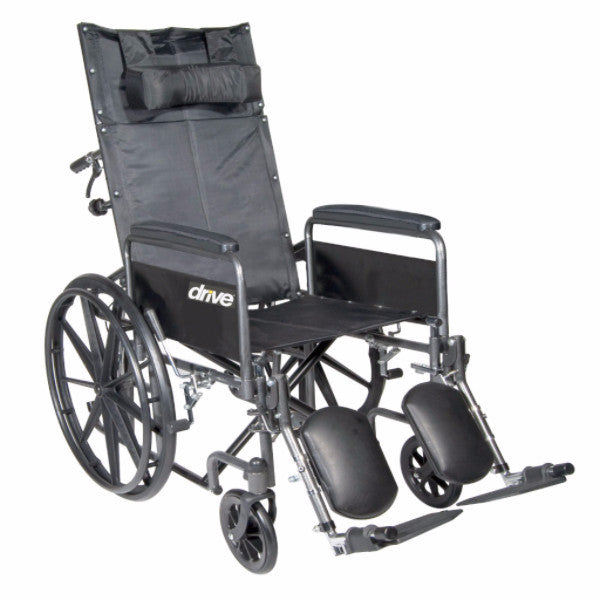 Silver Sport Reclining Wheelchair With Elevated Leg Rests