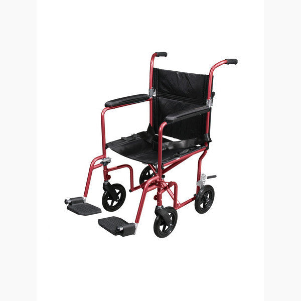 Flyweight Lightweight Transport Wheelchair with Removable Wheels